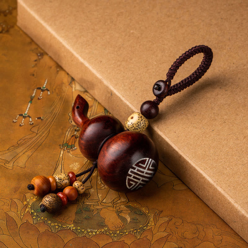 Tibetan Ebony Small Leaf Red Sandalwood Gourd Luck Protection Key Chain - Small Leaf Red Sandalwood Gourd - image 17