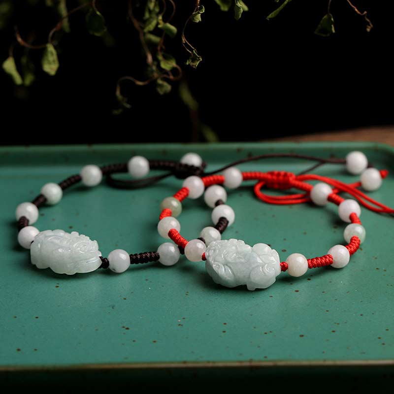 Buddha Stones Natural Jade PiXiu Luck Bracelet - image 4