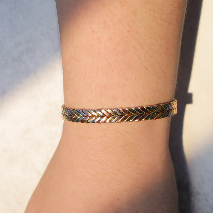 Buddha Stones Vintage Magnetic Copper Adjustable Cuff Bracelet Bangle - image 3