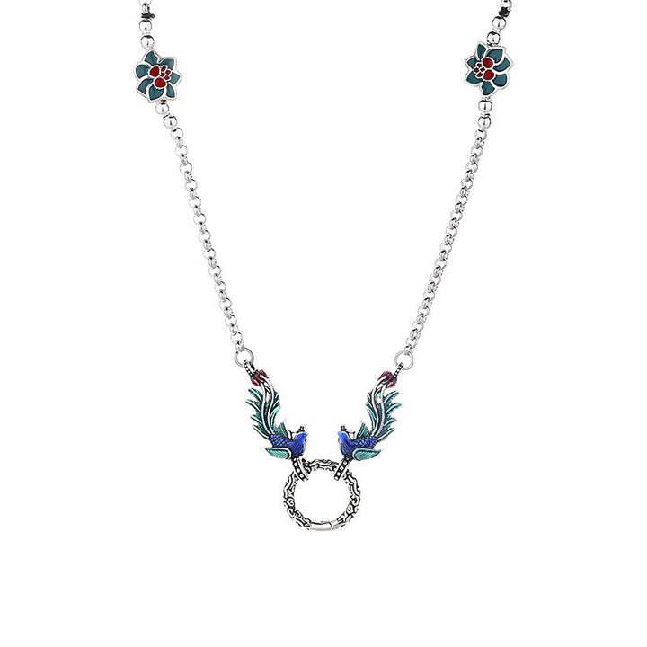 Buddha Stones Phoenix Lotus Flower Luck Protection Necklace Pendant - image 4