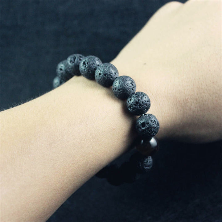 Buddha Stones Lava Rock Tiger Eye Stone Peace Healing Bracelet - image 10