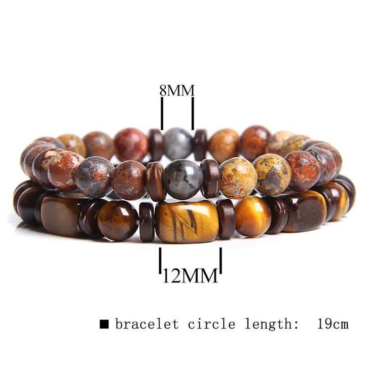 Buddha Stones 2PCS Healing Crystal Emperor Stone Tiger Eye Bead Bracelet - image 18