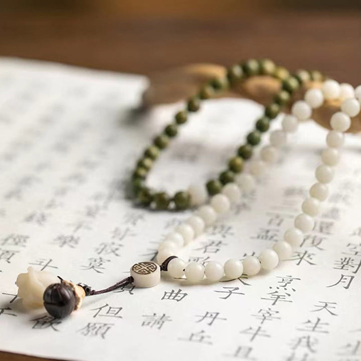 Buddha Stones Natural Green Sandalwood Bodhi Seed Soothing Bracelet - image 3