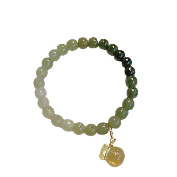 Buddha Stones Natural Hetian Jade Money Bag Charm Bead Prosperity Bracelet - image 6