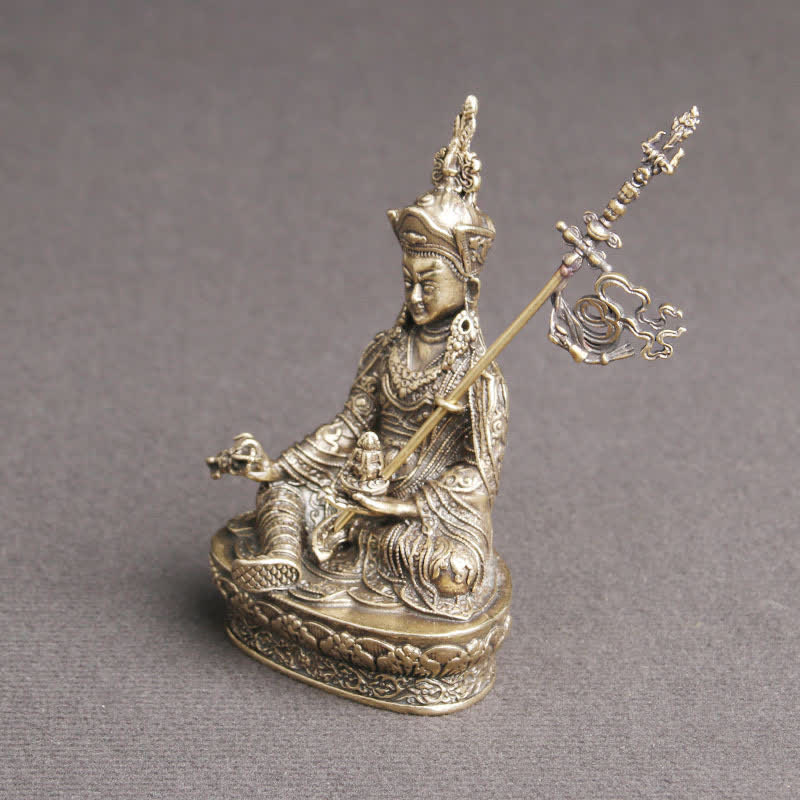 Buddha Stones Padmasambhava Buddha Figure Serenity Copper Statue Decoration Temple Ornament - image 4