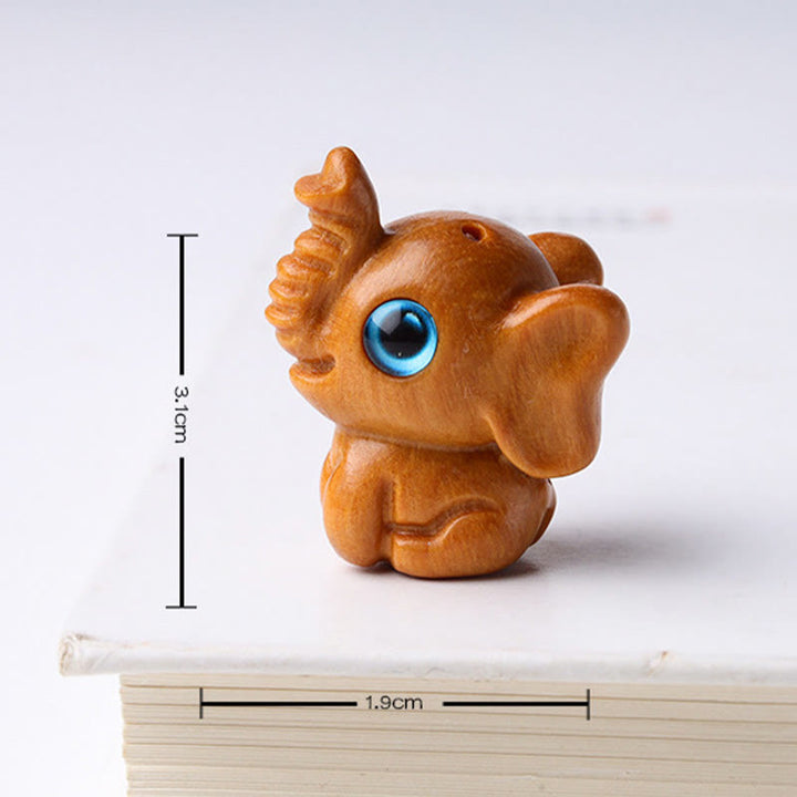 Buddha Stones Sandalwood Small Leaf Red Sandalwood Green Sandalwood Lucky Mini Elephant Carved Protection Decoration - image 10