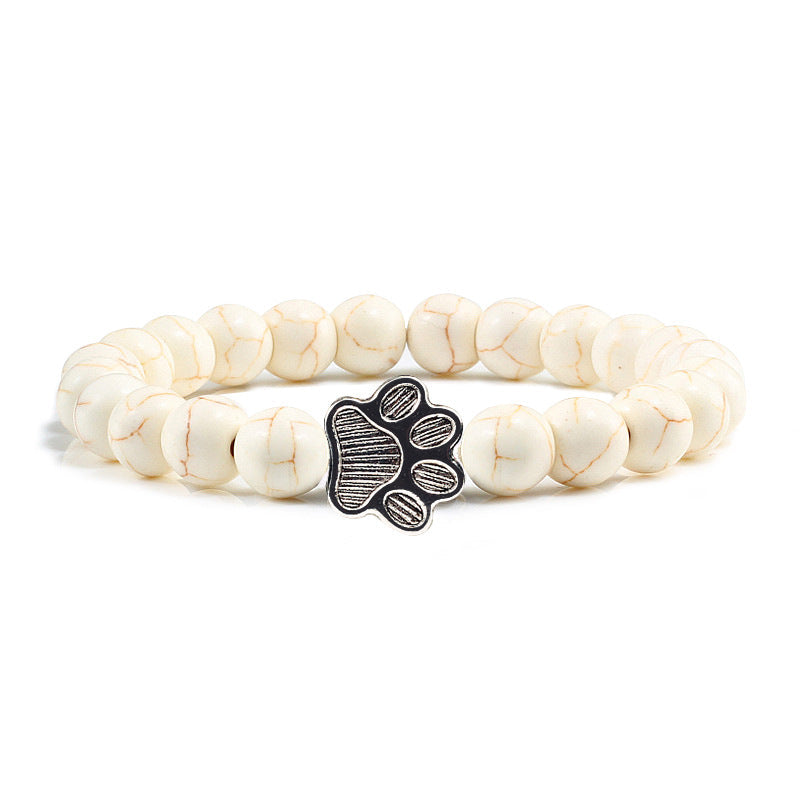 Buddha Stones “Save A Dog” Stone Bracelet - White Beads - image 16