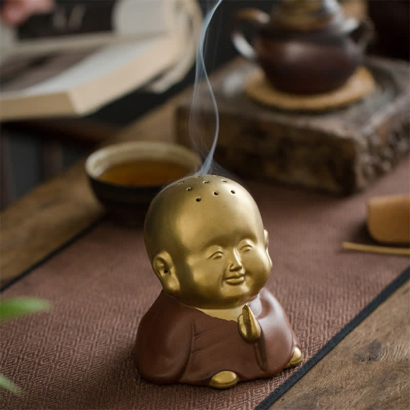Little Buddha Laughing Buddha Ceramic Healing Incense Burner - image 2
