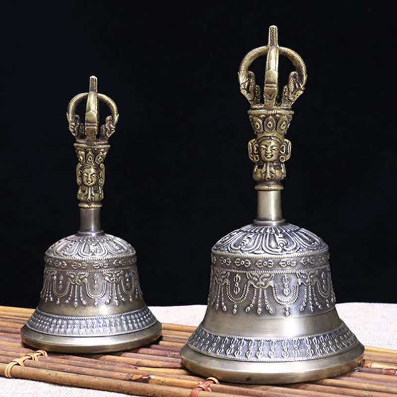 Buddha Stones Tibetan Meditation Bell and Vajra Dorje Copper Enlightenment Decoration Set - image 7