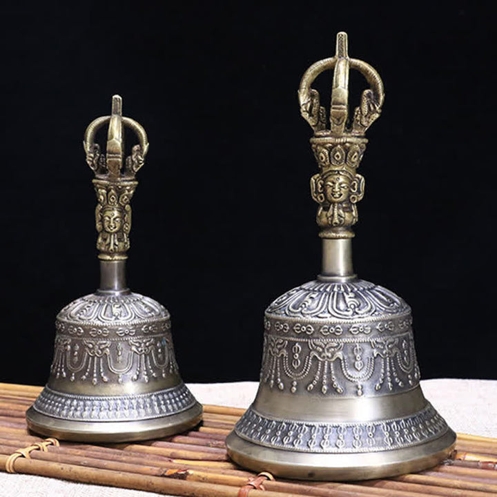 Buddha Stones Tibetan Meditation Bell and Vajra Dorje Copper Enlightenment Decoration Set - image 7