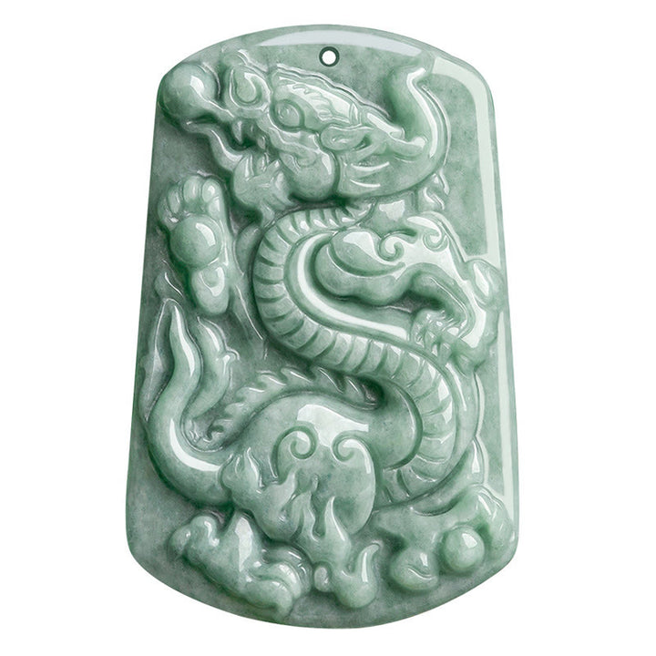 Buddha Stones Year of the Dragon Chinese Zodiac Dragon Jade Success Amulet Necklace Pendant - image 9
