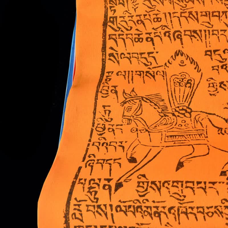 Buddha Stones Tibetan 5 Colors Windhorse Scriptures Auspicious Outdoor Prayer Flag - image 3