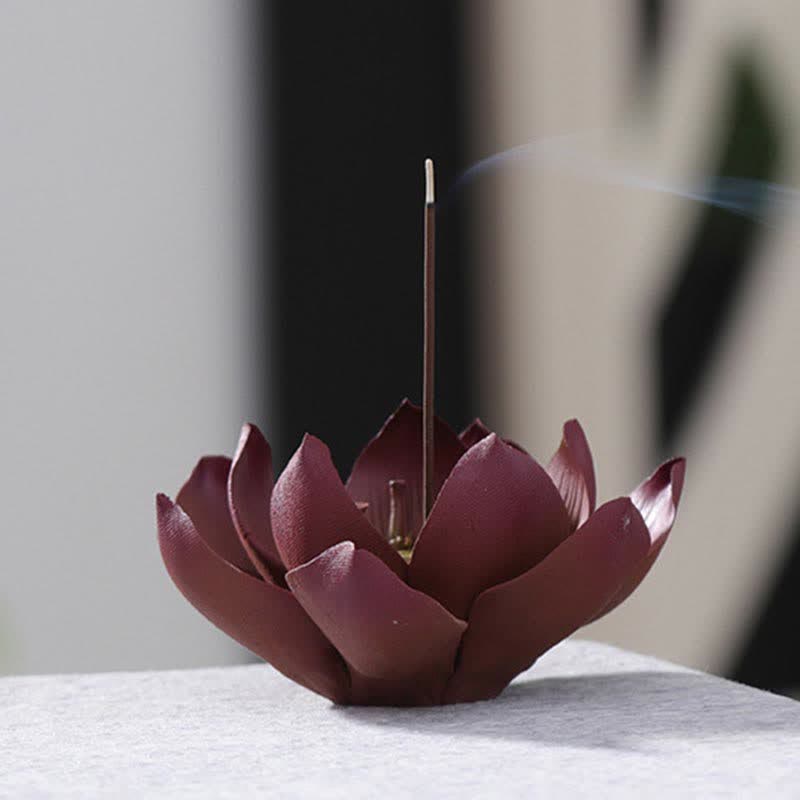 Buddha Stones Tibetan Lotus Positive Peace Incense Burner Decoration - image 6