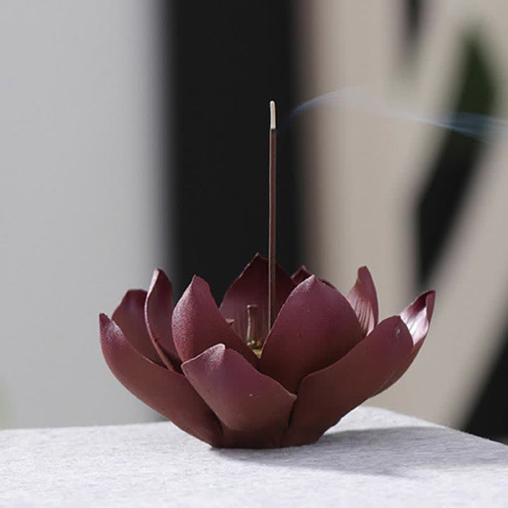 Buddha Stones Tibetan Lotus Positive Peace Incense Burner Decoration - image 6