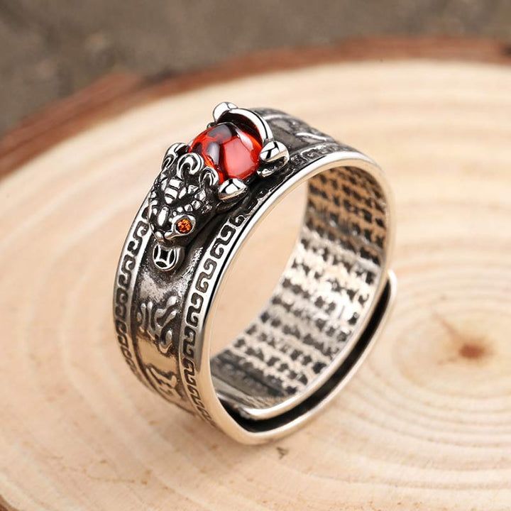 Buddha Stones Red Agate PiXiu Wealth Ring - 2 - image 4