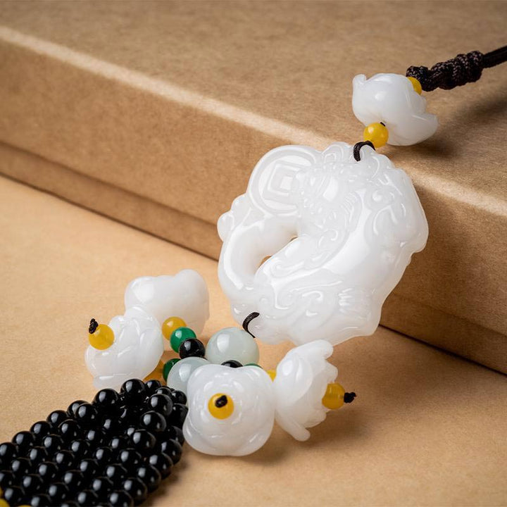 Buddha Stones FengShui Jade PiXiu Blessing Car Pendant Decoration - image 4