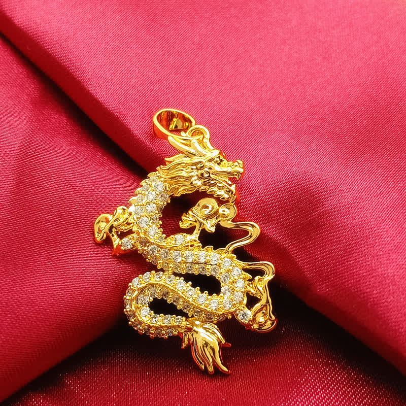 Buddha Stones Gold Dragon Protection Necklace Pendant - image 6