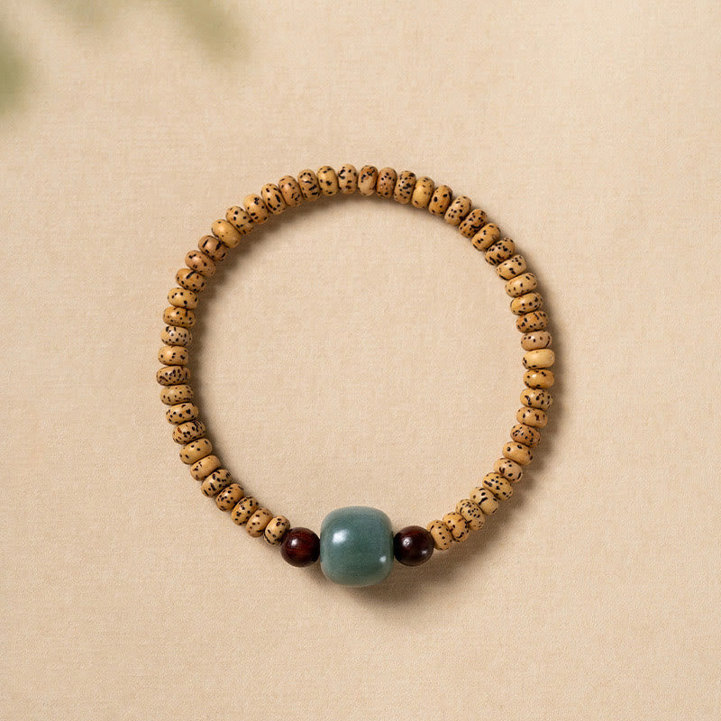 Buddha Stones Bodhi Seed Small Leaf Red Sandalwood Wisdom Bracelet - Bodhi Seed(Auspiciousness♥Luck) - image 0