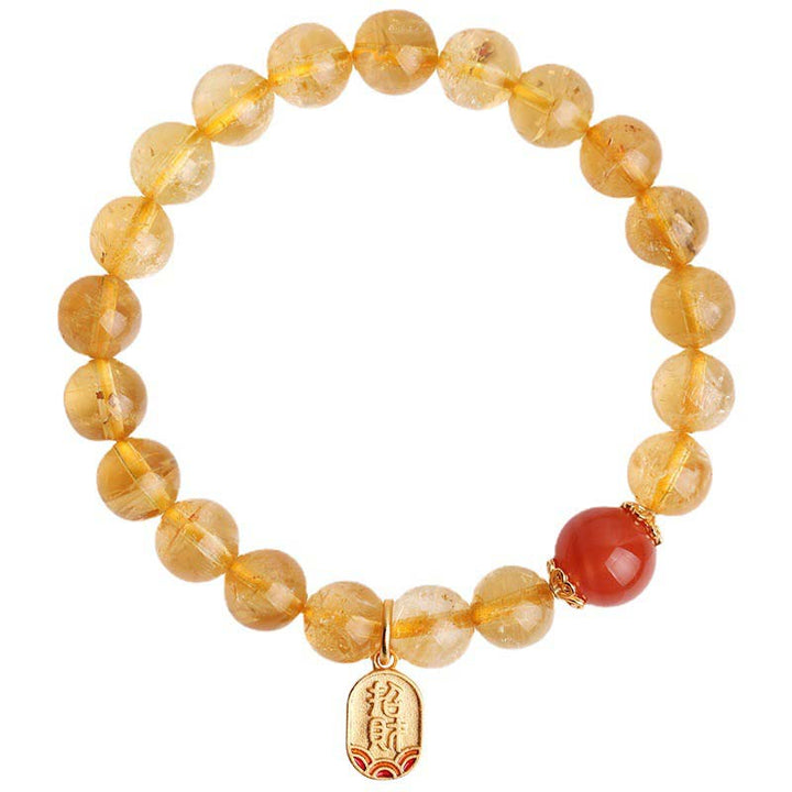 Buddha Stones Citrine Red Agate Fortune Charm Bracelet - image 10