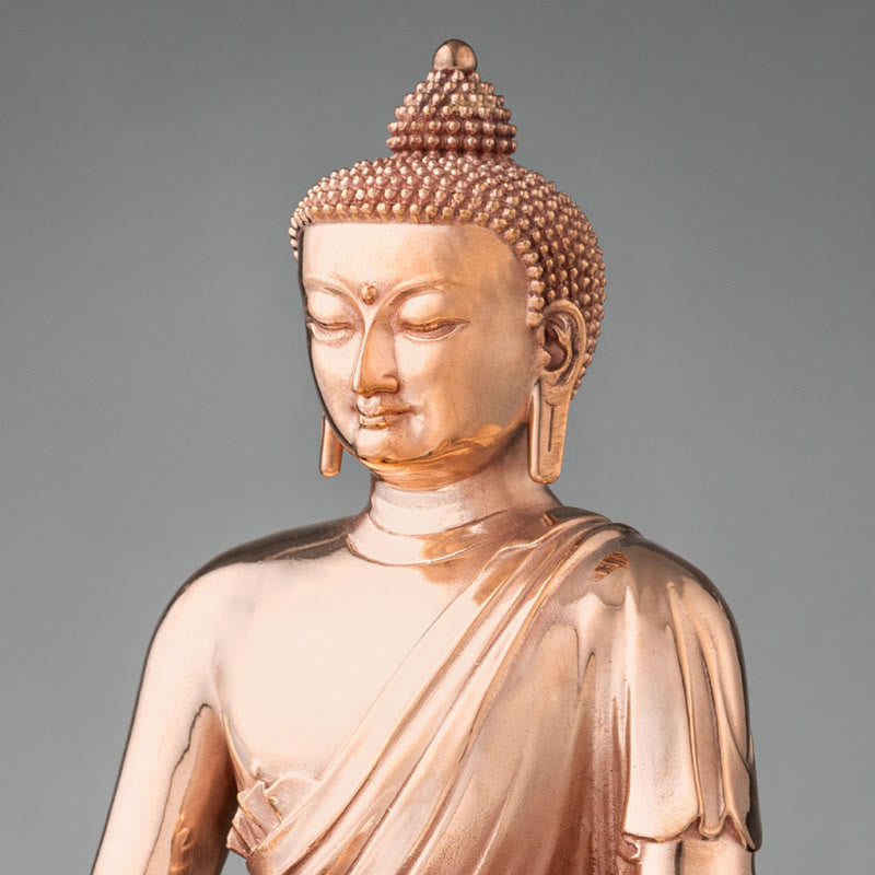 Buddha Stones Gautama Shakyamuni Buddha Figurine Serenity Copper Statue Home Decoration - image 3