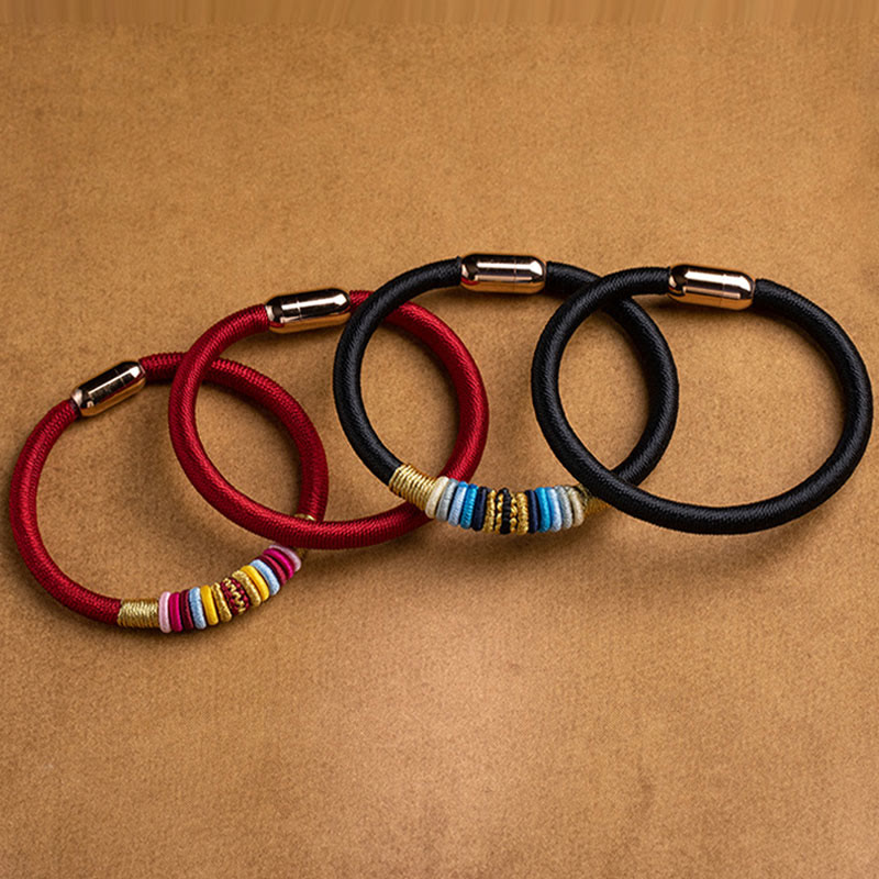 Buddha Stones Tibetan Handmade King Kong Knot Protection Magnetic Buckle Braided Bracelet - image 21