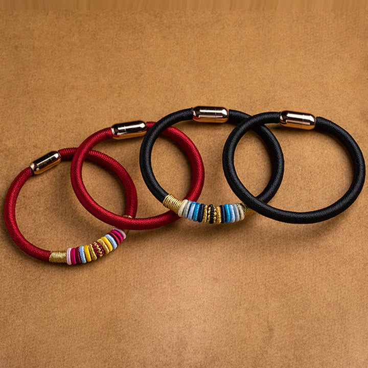 Buddha Stones Tibetan Handmade King Kong Knot Protection Magnetic Buckle Braided Bracelet - image 21