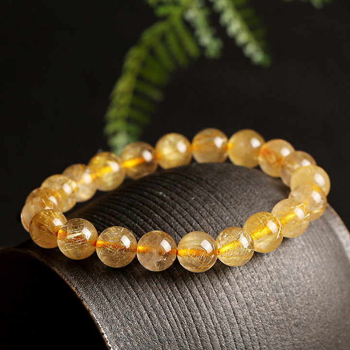 Buddha Stones Natural Citrine Blessing Protection Bracelet - Citrine(Wrist Circumference 14-16.5cm) - image 0