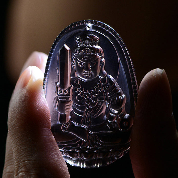 Buddha Stones Chinese Zodiac Obsidian Protection Necklace - image 9