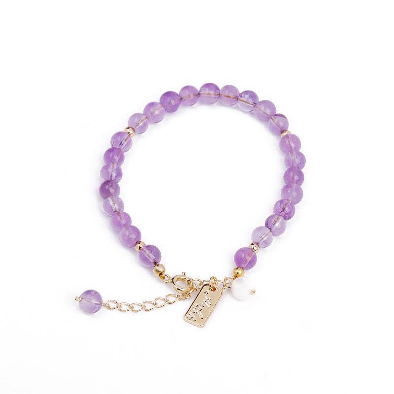 Buddha Stones Natural Amethyst Crystal Relieves Stress Bracelet - image 6
