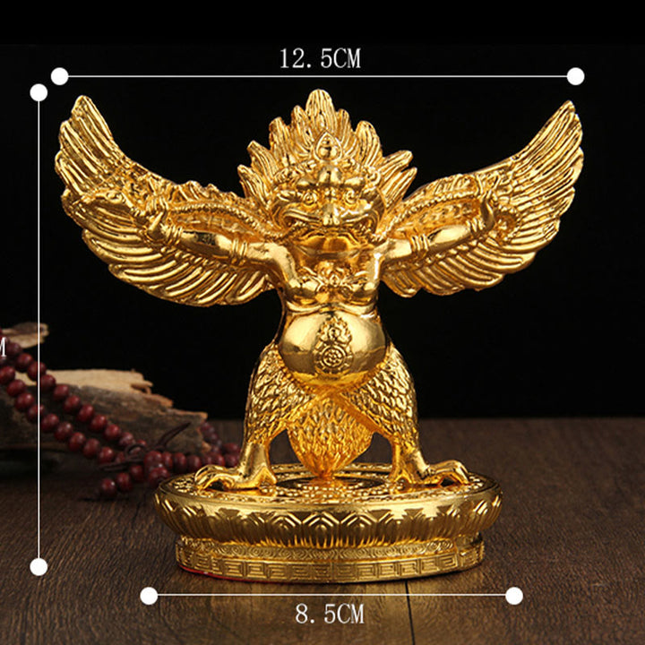 Buddha Stones Tibetan Gold Garuda Bird Alloy Protection Home Decoration - image 13