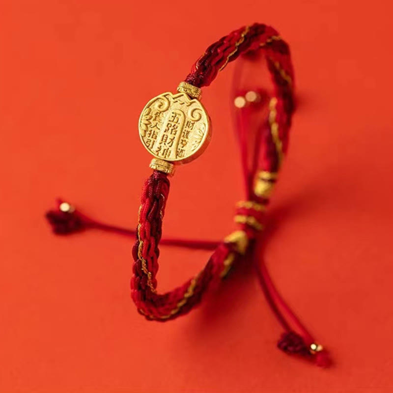 Buddha Stones Five Directions Gods of Wealth Handmade Reincarnation Knot Protection String Braid Bracelet - image 2