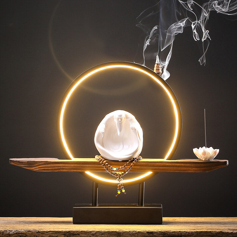 Buddha Stones Buddha Avalokitesvara Ceramic Lotus Relaxation Incense Burner Decoration - Lao Tzu - image 22