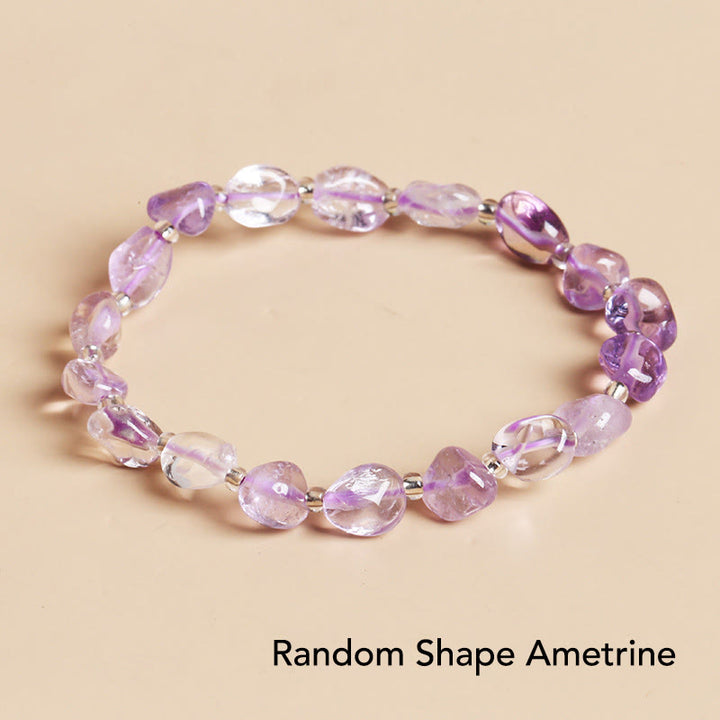Buddha Stones Natural Irregular Shape Stone Crystal Meditation Balance Bracelet - Random Shape Ametrine - image 30