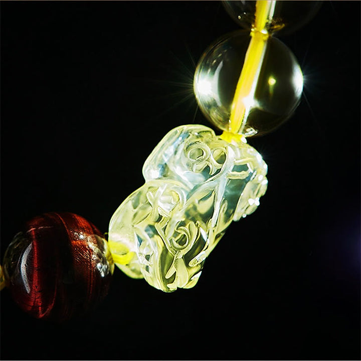 Buddha Stones Natural Citrine Double PiXiu Tiger Eye Prosperity Protection Bracelet - image 13