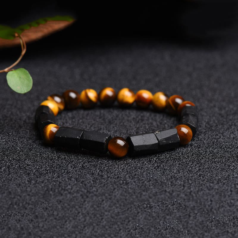 Buddha Stones Natural Black Tourmaline Tiger Eye Positive Bracelet - image 11