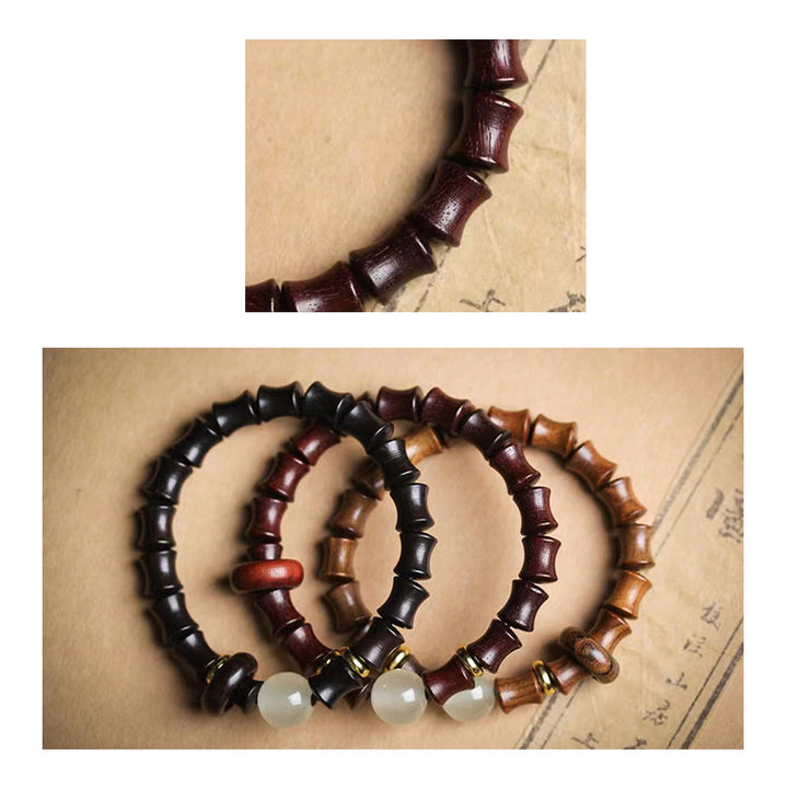 Buddha Stones Ebony Green Sandalwood Black Rosewood Bamboo Peace Bracelet - image 10
