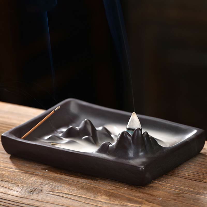 Mountains Flowing Water Ceramic Blessing Backflow Incense Burner - image 5