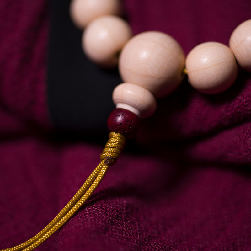 Buddha Stones Natural Abelia Biflora Wood Blessing Wrist Mala - image 1