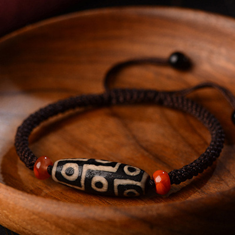 Buddha Stones Tibetan Nine-Eye Dzi Bead Prosperity String Bracelet - image 5