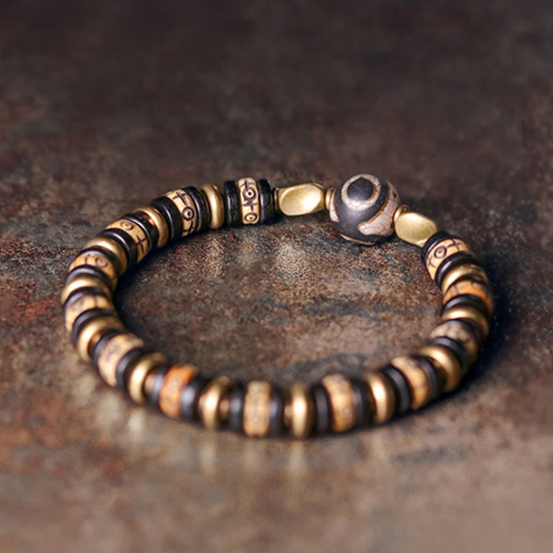 Buddha Stones Tibetan Bone Beads Ebony Wood Strength Bracelet - image 5