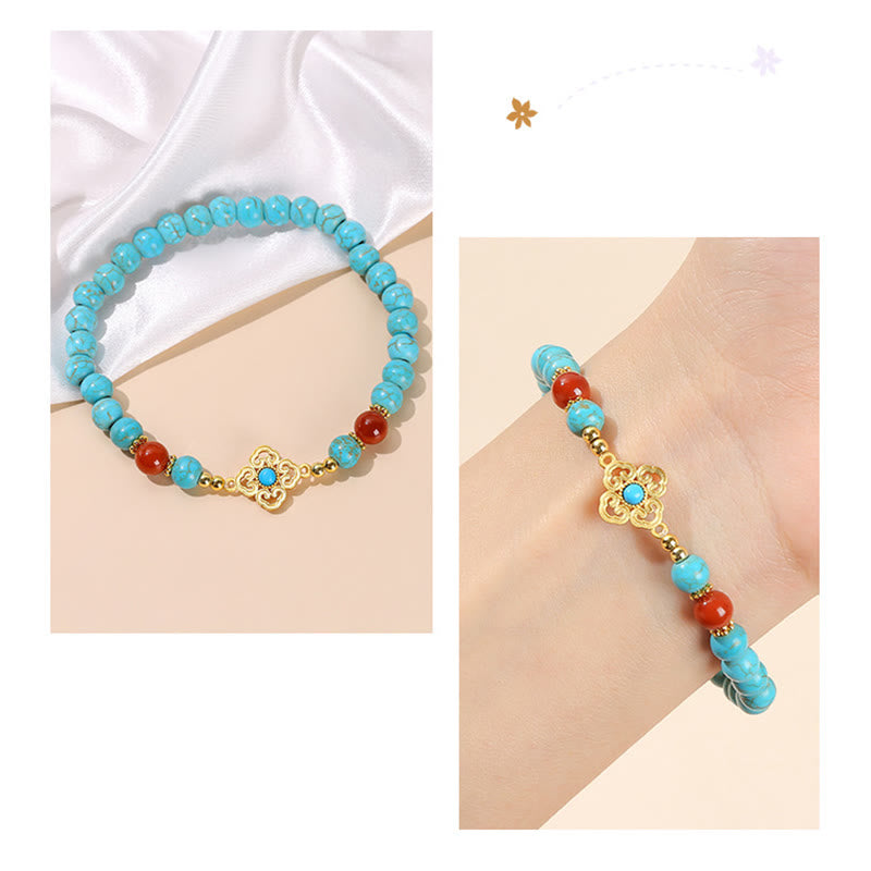 Buddha Stones Turquoise Bead Protection Balance Bracelet - image 9