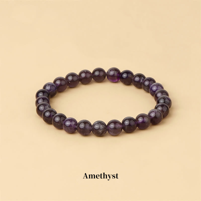 Buddha Stones Natural Stone Quartz Healing Beads Bracelet - 8mm - Amethyst - image 16