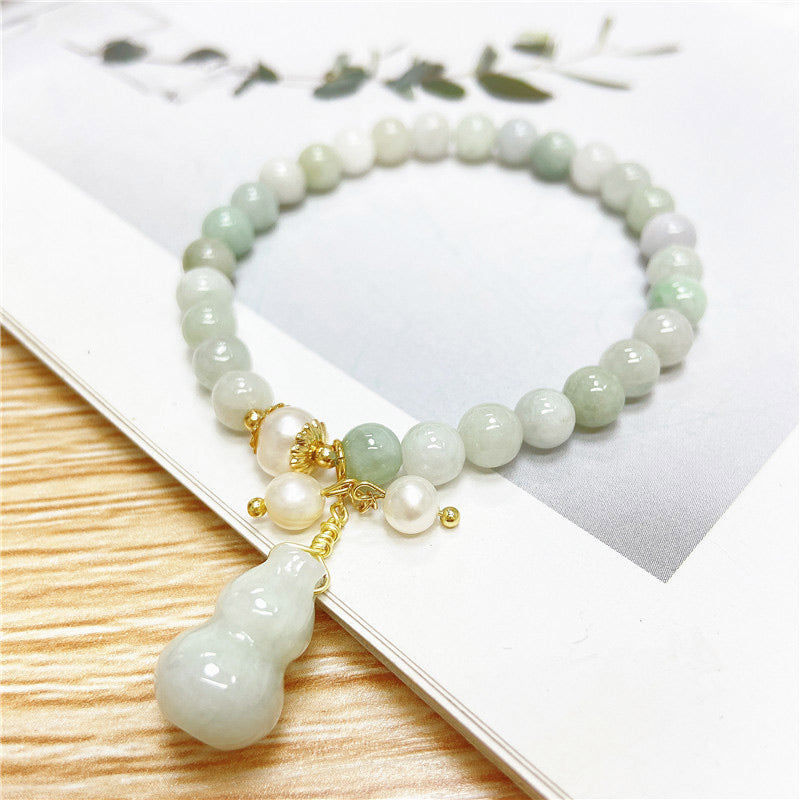 Buddha Stones Jade Gourd Blessing Protection Charm Bracelet - image 1