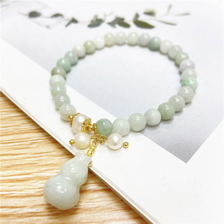 Buddha Stones Jade Gourd Blessing Protection Charm Bracelet - image 1