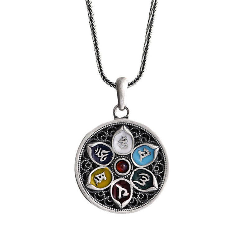 Buddha Stones Tibetan Om Mani Padme Hum Purity Necklace Pendant - image 9