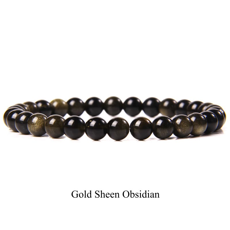 Buddha Stones Natural Stone Quartz Healing Beads Bracelet - 8mm - Gold Sheen Obsidian - image 9