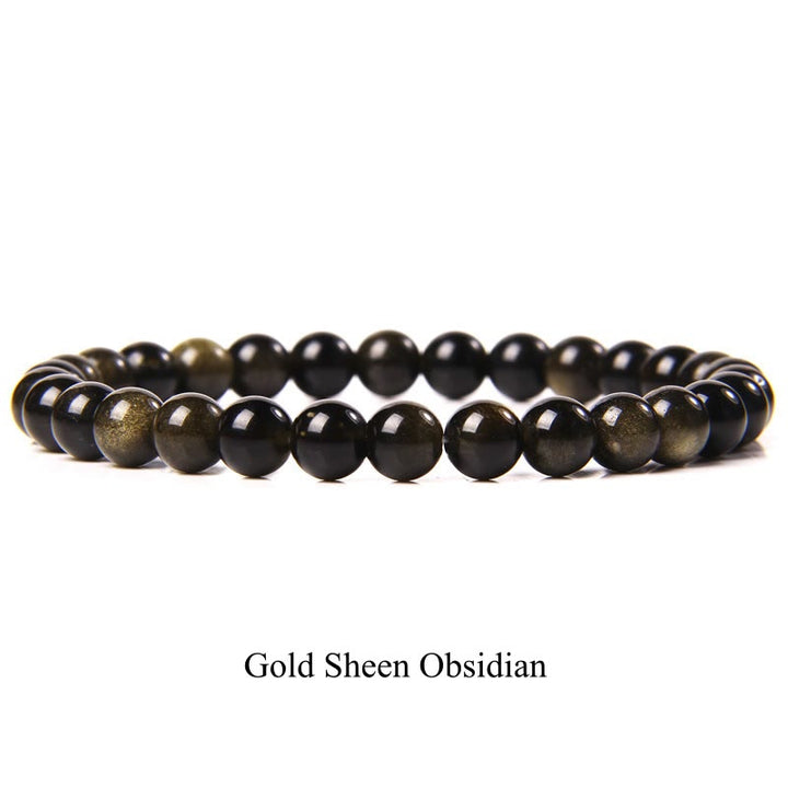 Buddha Stones Natural Stone Quartz Healing Beads Bracelet - 8mm - Gold Sheen Obsidian - image 9