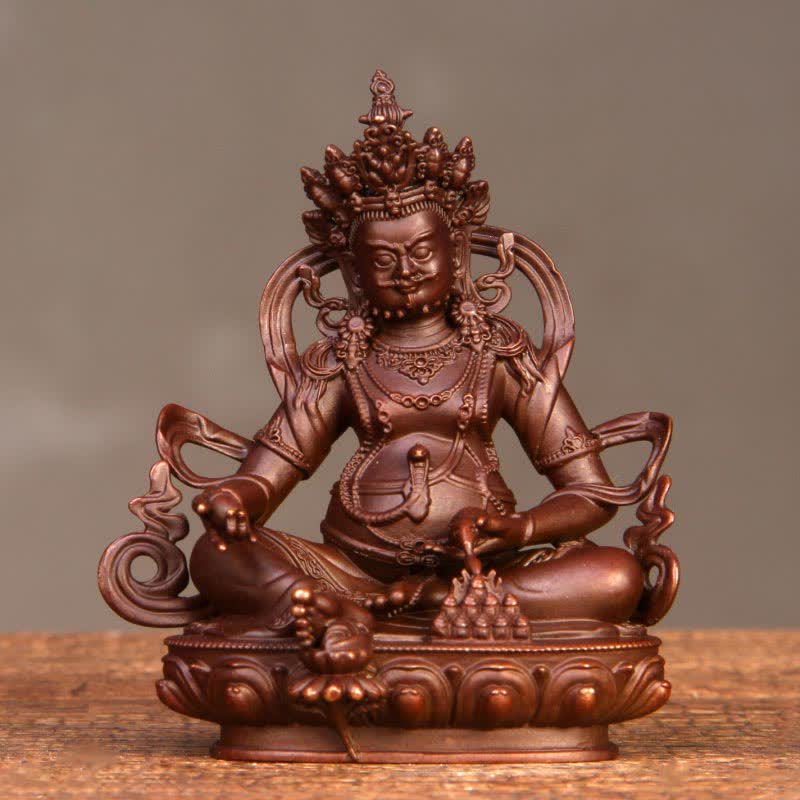 Buddha Stones Yellow Jambhala Bodhisattva Figurine Compassion Copper Statue Home Office Decoration - 6cm*3cm*7cm - image 6