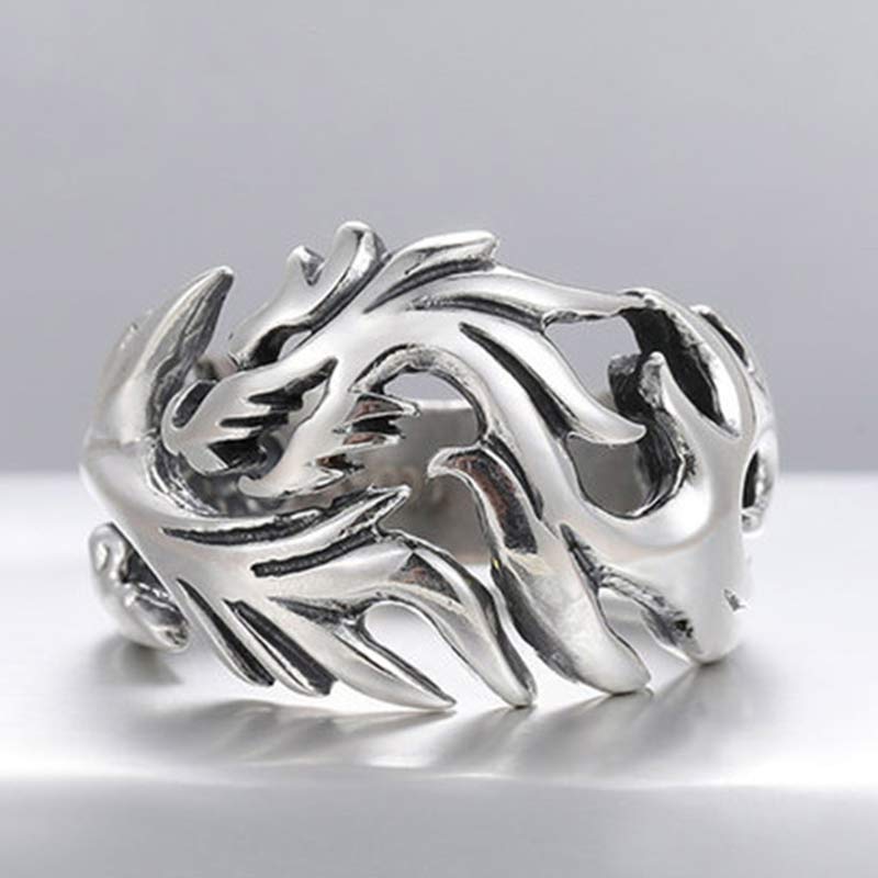 Buddha Stones Dragon Pattern Protection Strength Adjustable Ring - image 12