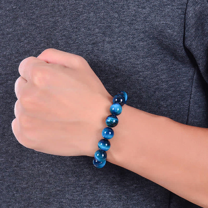 Buddha Stones Blue Tiger Eye Protection Bracelet - image 14